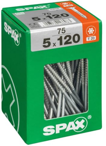 Lot de 75 vis acier tęte autofraisée plate SPAX, Diam.5 mm x L.120 mm