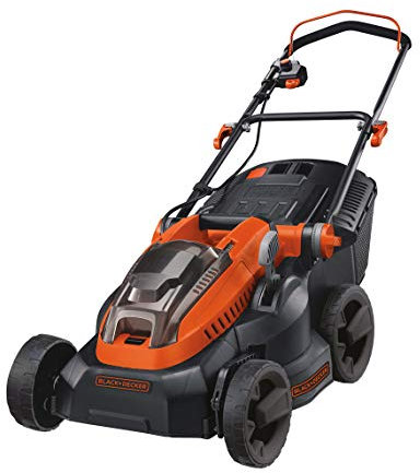 Black+Decker Akku-Rasenmäher (36V, 2.0Ah, 38 cm Schnittbreite, für mittlere Rasenflächen bis 250 m², 6-fache Höhenverstellung, inkl. Akku, 90-Min Schnellladegerät, 35l Fangkorb) CLM3820L1