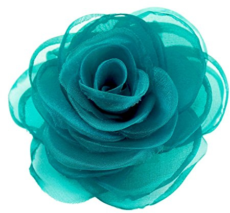 Mecool Frauen schöne Blume Haarspange Rose Broschen Kieferngrün
