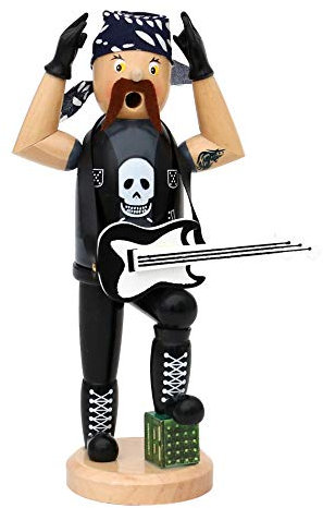 Dekohelden24 Räuchermännchen Heavy Metal Rocker, ca. 21 cm.