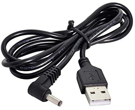 USB 2.0 Stecker auf rechts abgewinkelt, 90 Grad 3,5 mm 1,35 mm DC Power Plug Barrel 5 V Kabel 80 cm CableCC