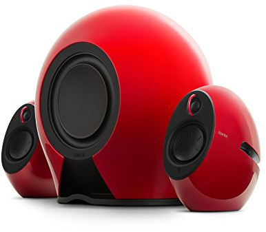 Edifier E235 RD Luna 2.1 Home-Entertainment-System mit Buetooth (aptX), kabellosem Subwoofer, optischem Eingang und Fernbedienung, 176W rot