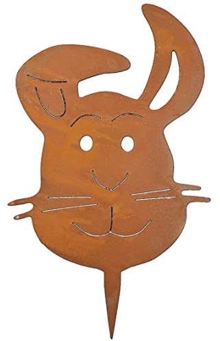 Rostikal Osterdeko 2er Set Osterhase 15 und 23 cm Gartendeko Figuren Vintage Deko Frühling