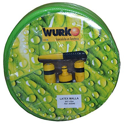 Wurko - Manguera Malla Latex Verde 19 mm 18 Bar, Rollo 50 Metros