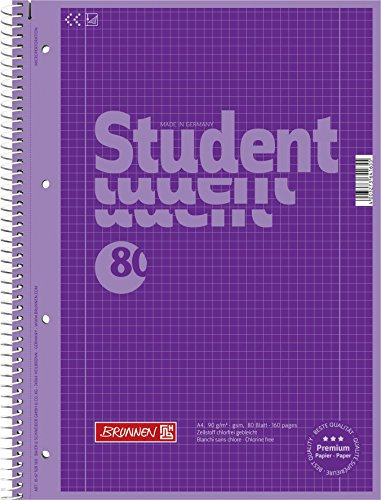 BRUNNEN Collegeblock Premium Student Colour Code | A4, Lineatur 28, 80 Blatt, purple