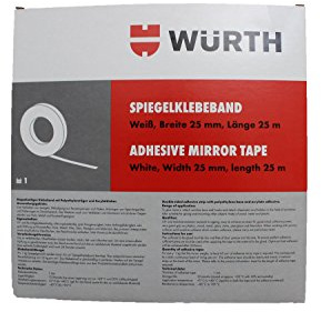 Würth 894918 - Cinta Adhesiva de Doble Cara de 25 mm de Ancho y 25 m de Largo, Color Blanco