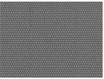 NOCH® Kopfsteinpflasterplatz, Modellbau Straße, 2 Stück je 22 x 14 cm für die Spurweite H0, ideal für Dioramen und Modellbahnanlagen