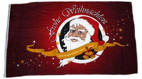 Flagge/Fahne Frohe Weihnachten rot 60 x 90 cm