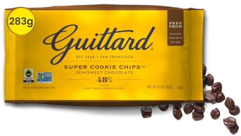 Guittard Super Cookie Chocolate Chips, Backschokolade | Extra große Schokotropfen für perfekt schmelzende American Cookies. Premium Backzutat für traditionelle Kekse