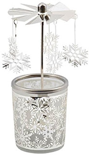°° Glas-Windlicht Karussell Schneeflocke