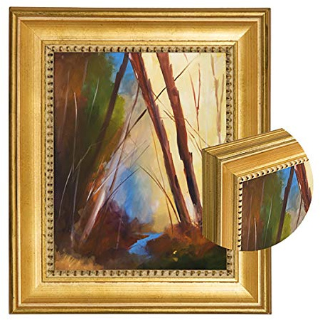 Stein Design Classique 55 Kunstrahmen aus Massivholz, 27,9 x 35,6 cm, Gold, 5,1 cm breit und 0,6 cm Falz für Leinwand, traditionelle Kunstwerke und Portraits