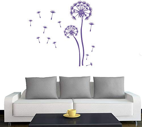 A350 Wandtattoo 2x Pusteblumen + 25 Samen 120cm / 80cm lavendel (erh. in 40 Farben + 3 Größen)