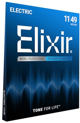 Elixir® Strings elgitarrsträngar med POLYWEB®-coating, Medium (.011-.049)