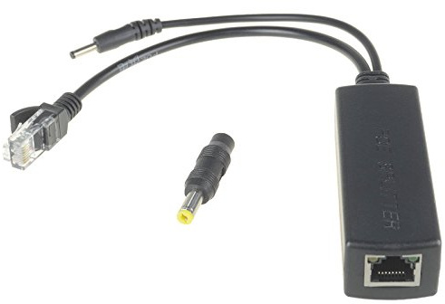 DSLRKIT Active PoE Splitter Power Over Ethernet 48V to 5V 2.4A Compliant IEEE802.3af | Entspricht IEEE802.3af