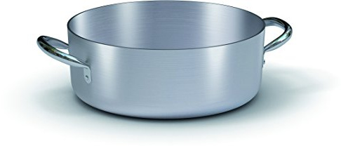 Ballarini Professionale 7016.24 Casseruola Bassa con 2 Manici, Alluminio, Grigio, 37 cm