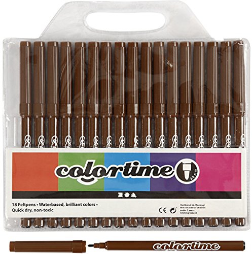 Colortime Filzstift, 2 mm, braun, 18 Stk.