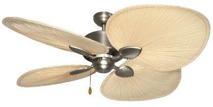 Gulf Coast Fans Palm Breeze II Tropical Palm Ceiling Fan in Satin Steel with 56 Natural Palm Blades