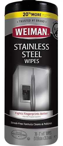 Weiman Stainless Steel Wipes, (Pack of 30)