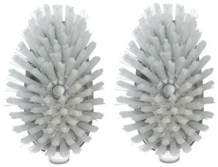 OXO Steel Soap Dispensing Dish Brush Refills, 2-Pack, 18/8 Stainless Steel, White, 2 Count (Pack of 1)