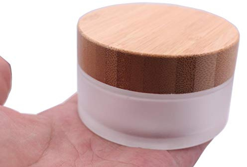 30g 30ml Environmental Bamboo Lid Frosted Glass Bottle Cream Jars Empty Cosmetic Comtainer 1pcs