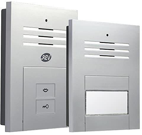 REV Quattroline, Gegensprechanlage mit Türöffner, Netzteil 230VAC, 3 Klingeltöne, silber