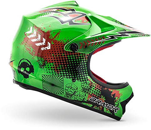 ARMOR HELMETS® AKC-49 „Black“ · Kinder Cross-Helm · Motorrad-Helm MX Cross-Helm MTB BMX Cross-Bike Downhill Off-Road Enduro-Helm Moto-Cross · DOT Schnellverschluss Tasche XS–XL (51-60cm)