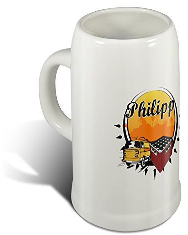 digital print Bierkrug mit Namen - Philipp - mit Namens-Motiv Vatertag