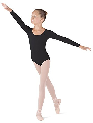 Bloch Dance Mädchen Meglio Microlux Gymnastikanzug, langärmelig, Schwarz, Größe 36-38