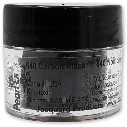 Jacquard Pearl Ex Pigment Powder 3 Grams Carbon Black - Loose Mica Powder for Epoxy Resin, Watercolors, Calligraphy Ink & Clay - Epoxy Pigment Powder - Epoxy Resin Color