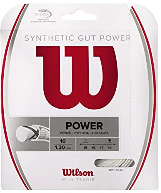 Wilson Syntetisk Gut Power 16 tennissträng – set, vit