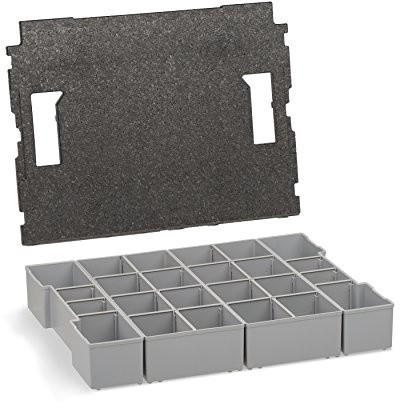 Sortimo Set de boîtes de rangement K 3 et insert de couvercle Gris fonctionnel 8 compartiments Boîtes de rangement CADDY Outil matériel Plastique Sortimo/CADDY