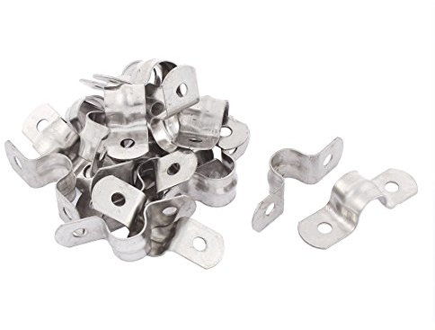 sourcingmap® 20stk 10mm Bogen Zwei-Loch Edelstahl Rohrschelle Klammern Befestigungshalter de