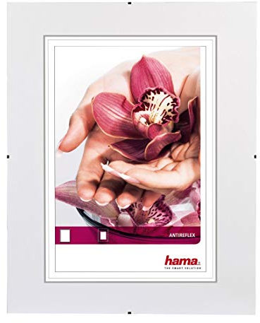 Hama Rahmenloser Bilderrahmen Clip Fix, 30 x 30 cm, quadratisch, Anti-Reflex-Glas