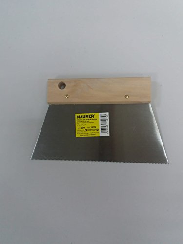 Spatola Conica con Manico Piatto in Legno 200 mm Denti Lama Piccoli Maurer - 1 Pezzo