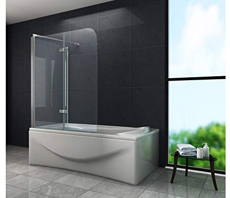 Eck-Duschtrennwand Kompakt 80cm Faltbar Badewannenabtrennung Badewanne Duschwand Dusche Glas