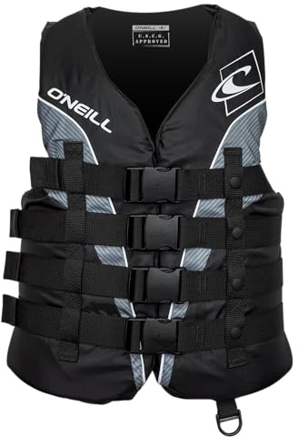 O'Neill Men's Superlite USCG Life Vest,Black/Black/Smoke:White,XL