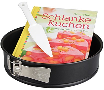 Dr. Oetker 1403 Schlanke-Kuchen-Set, Stahl, schwarz, 26 x 26 x 6,5 cm,