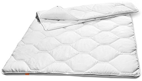 sleepling 190103 Komfort 360 Bettdecke Made in Germany Baumwolle Satin 4-Jahreszeiten 155 x 220 cm, weiß