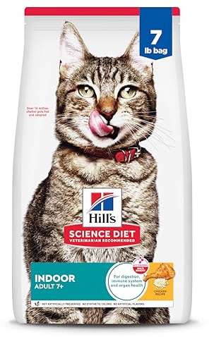 Hill's Science Diet Adult 7+ Indoor Dry Cat Food, Chicken, 7 lb. Bag