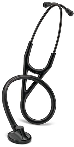 3M Littmann Master Cardiology Stethoscope, 2161, Stainless Steel Black-Finish Chestpiece, 27 Black Tube, Stem, and Headset