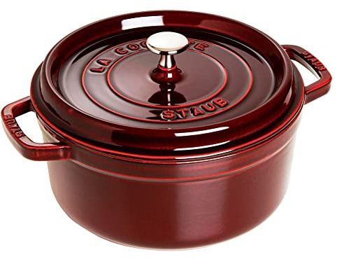 Staub Cast Iron 5.5-qt Round Cocotte - Grenadine, Made in France