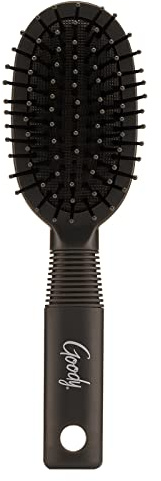 Goody Mini Cushion Hair Brush - Oval Travel Hairbrush for All Hair Types, Tangles Knots With Ease Without Tears or Breakage - Pain-Free Hair Accessories for Women, Men, Boys, and Girls