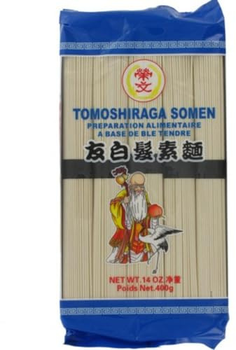 EAGLOBE Fideos Somen Japoneses Tomoshiraga 400 g - Fideos Finos | Fideos de trigo fino estilo asiático - Paquete de 400 g - Ideal para sopas, ensaladas y platos fríos