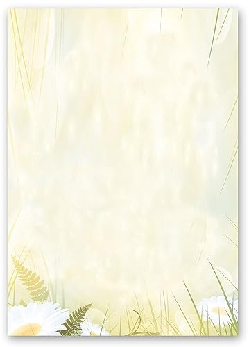 50 Blatt Briefpapier MARGERITEN - DIN A5 (210x148 mm), 90 g/m² - Blumenmotiv