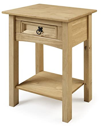 Mercers Furniture Corona 1 Drawer Console Table Solid Mexican Wood Pine Wooden Hallway Stand Lamp Table Bedside Cabinet 73cm High 52.5cm Wide 35cm Deep