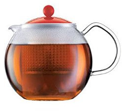 Bodum Teebereiter Assam - Borosilikatglas mit Kunststoffdeckel und Kunststoffsieb - Farbe Rot - 1,0 L - A1830-XYB-Y16-2