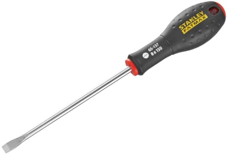 STANLEY 0-65-137 Tournevis Pointe Évasée 8.0 X 150Mm Gamme FATMAX - Fabriqués En France - Lame En Acier - Sablage De L'Empreinte - Poignée Soft Grip - Liaison Quasi Incassable - Anticorrosion