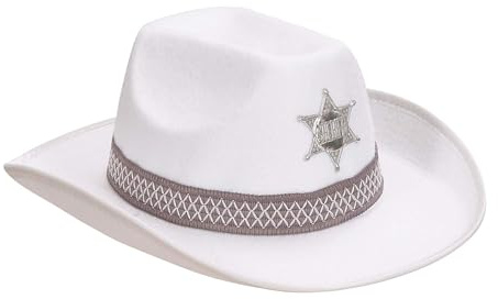 W WIDMANN MILANO Party Fashion - Chapeau de cowboy avec bandeau et étoile, rodéo, ranger, shérif, accessoire pour déguisements de carnaval