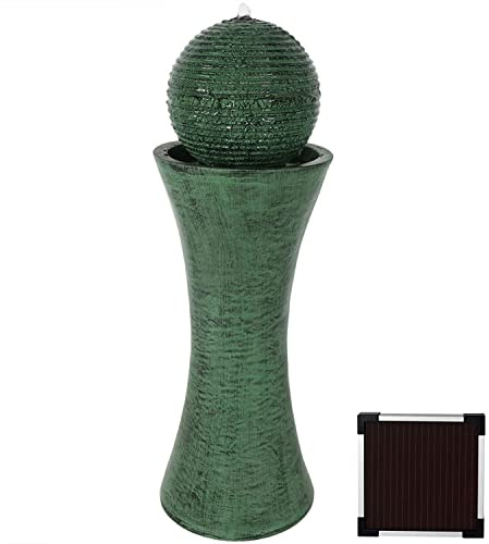 Sunnydaze Desert Spring 30-Inch Solar Powered Fountain with Battery Backup for Garden, Patio, Yard or Balcony - Polystone
