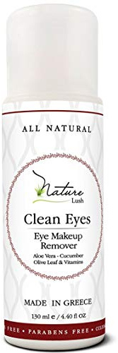 Nature Lush The Best Natural Eye & Face Makeup Remover - Oil Free - Rich Vitamins - Non Irritating – No Hazardous Chemicals - “Clean Eyes Made In Greece 4.4 oz